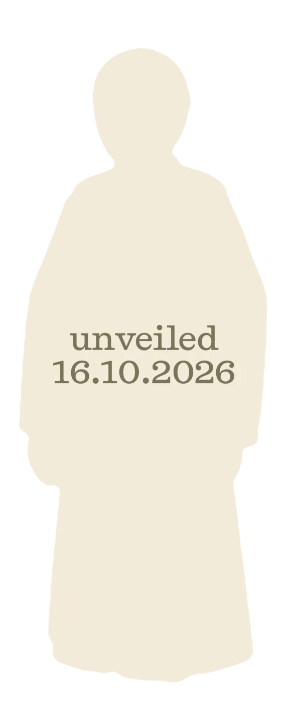 Silhouette von Plim, Vorderseite. Enthüllung am 16.10.2026.