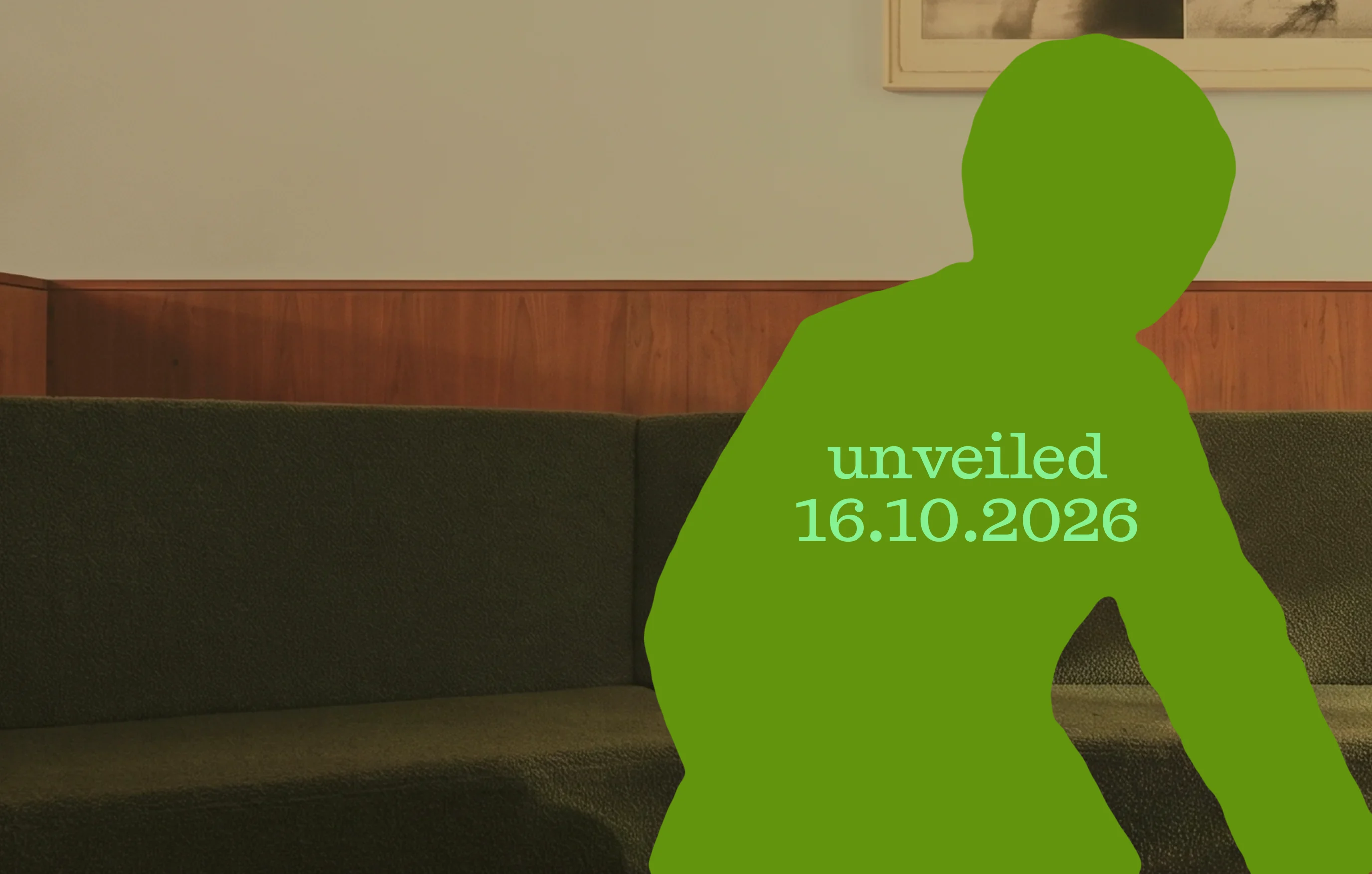 Silhouette von Plim, der einen Glastisch abwischt. Enthüllung am 16.10.2026.