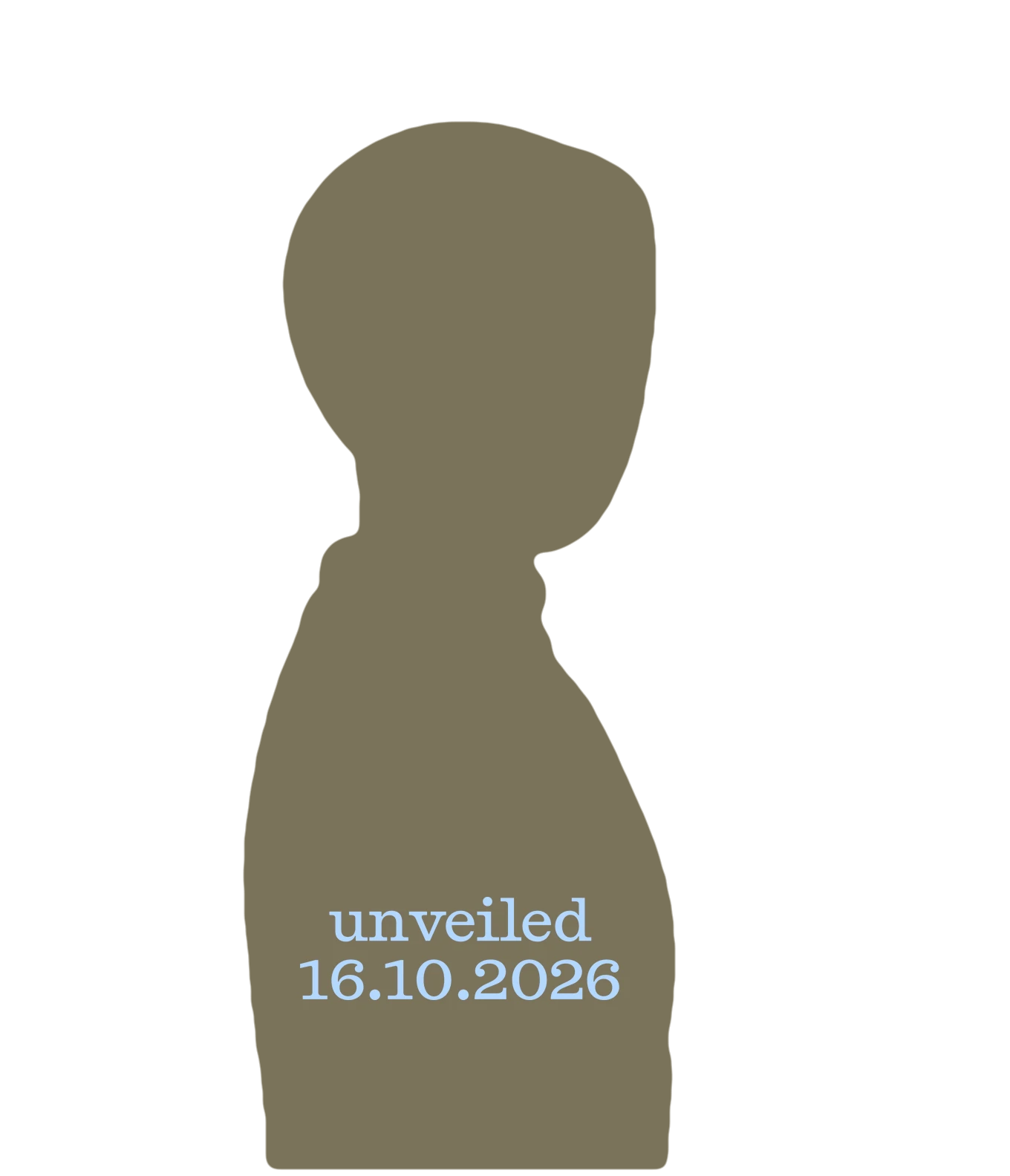 Silhouette von Plim, Seitenansicht. Enthüllung am 16.10.2026.